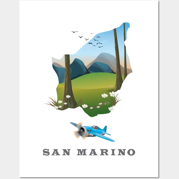 San Marino Map Wall Art by nickemporium1